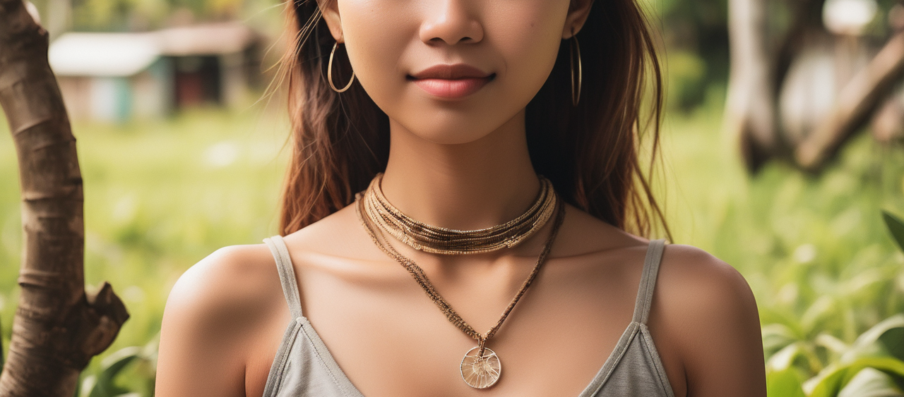 Woman with necklace AI